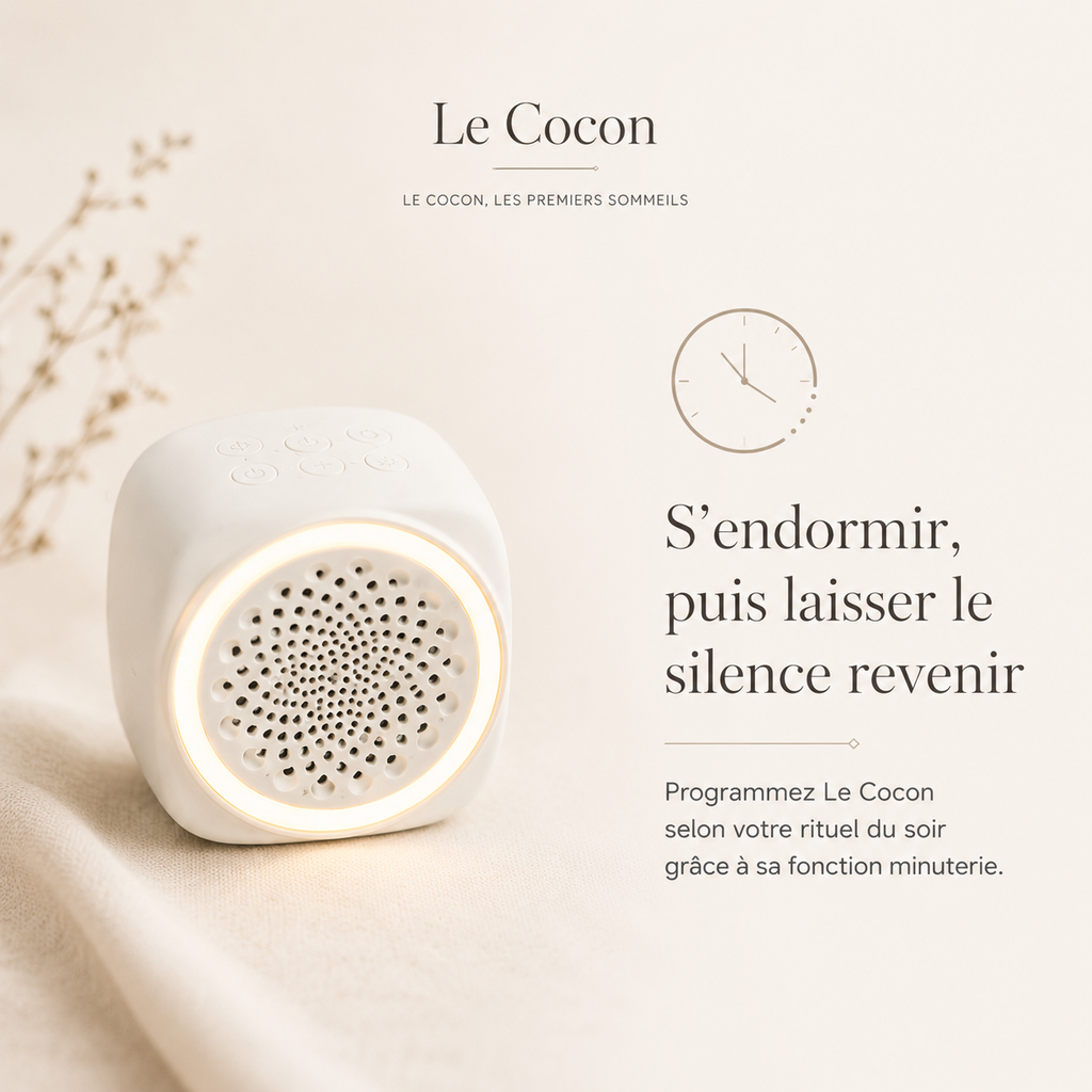 S'endormir, puis laisser le silence revenir — fonction minuterie