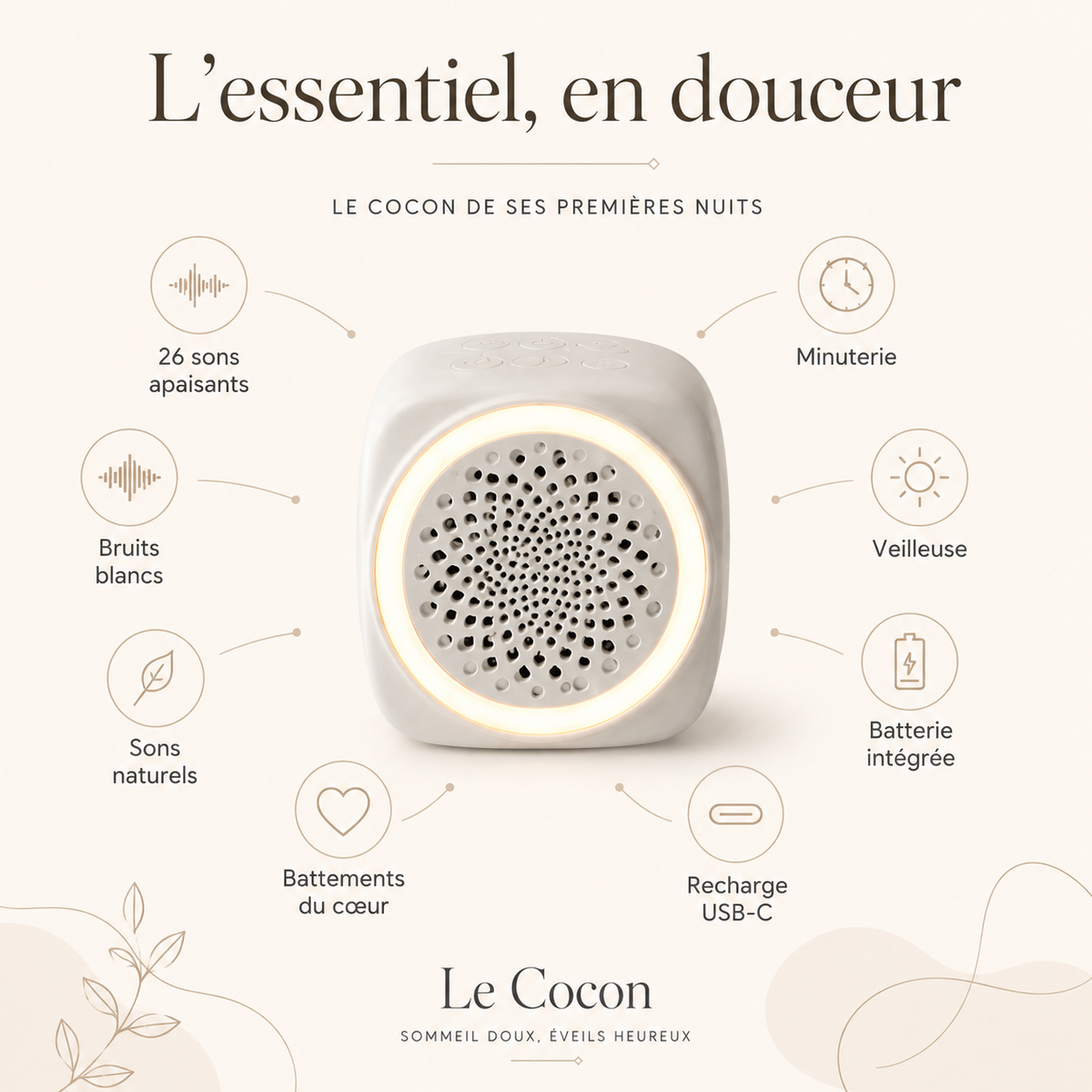 L'essentiel, en douceur — récapitulatif des fonctions Le Cocon